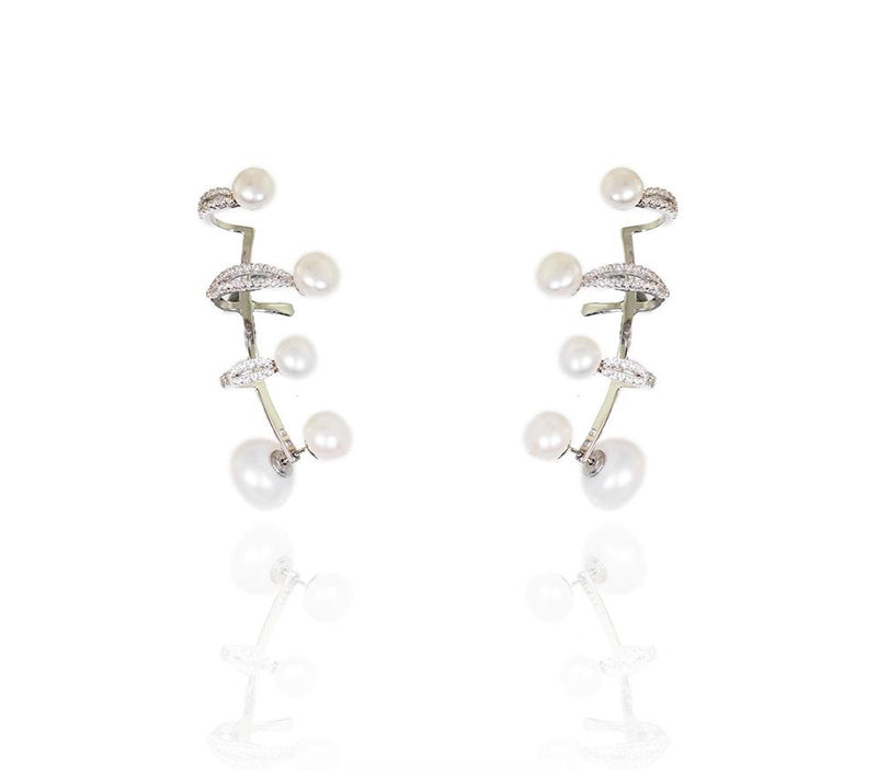 Pearl Ear Crawler Earrings