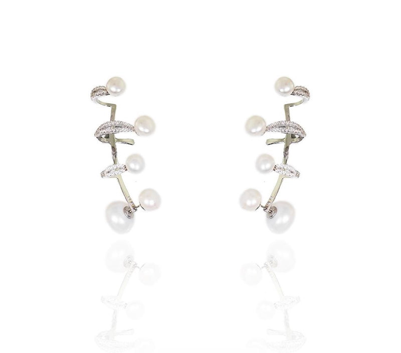 Pearl Ear Crawler Earrings