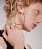 Pearl Chain Open Ring