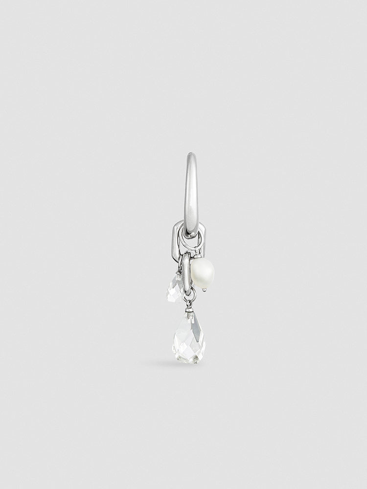 Pearl and Crystals Single Earring