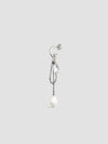 Chains and Pearl Single Hoop Earring