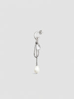Chains and Pearl Single Hoop Earring
