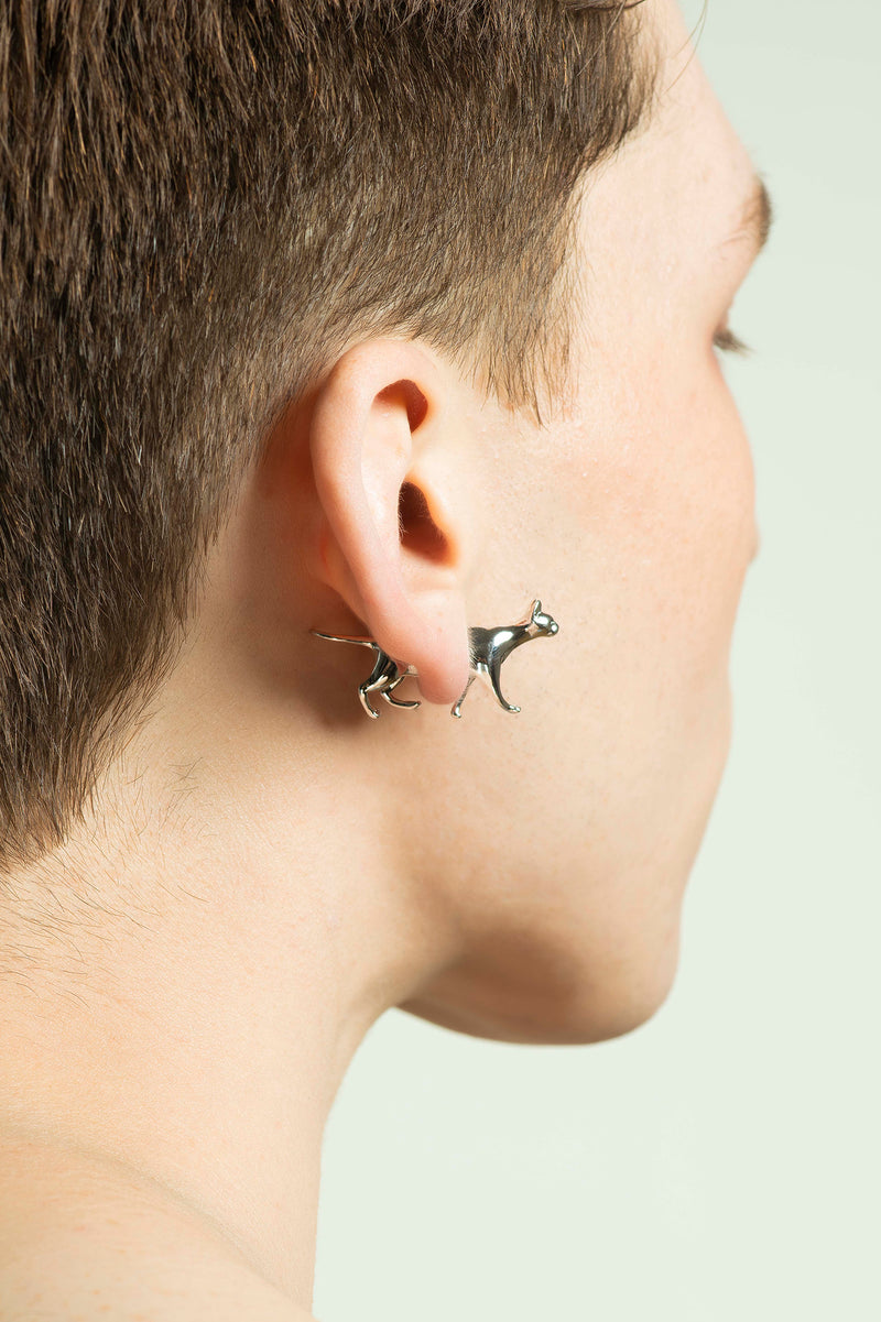 Cat Front and Back Earring