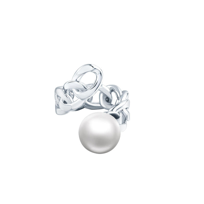 Pearl Chain Open Ring