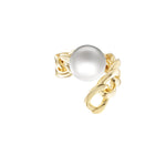 Pearl Chain Open Ring