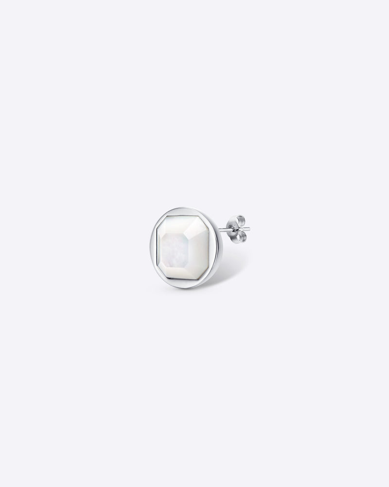 Pearl Button Single Earring