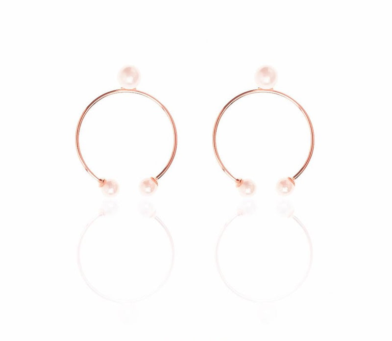 Pearl Open Hoop Earrings