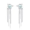 Gemstone Earrings with Chain Tassels
