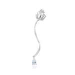 Rose Ear Crawler Earring with Diamond Drop