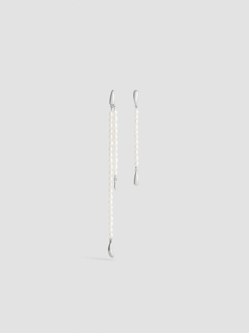 Asymmetrical Pearl Dangle Earrings