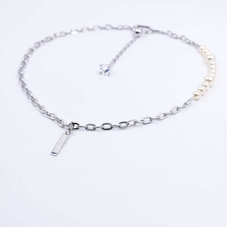 Pearl and Chain Bracelet-Necklace