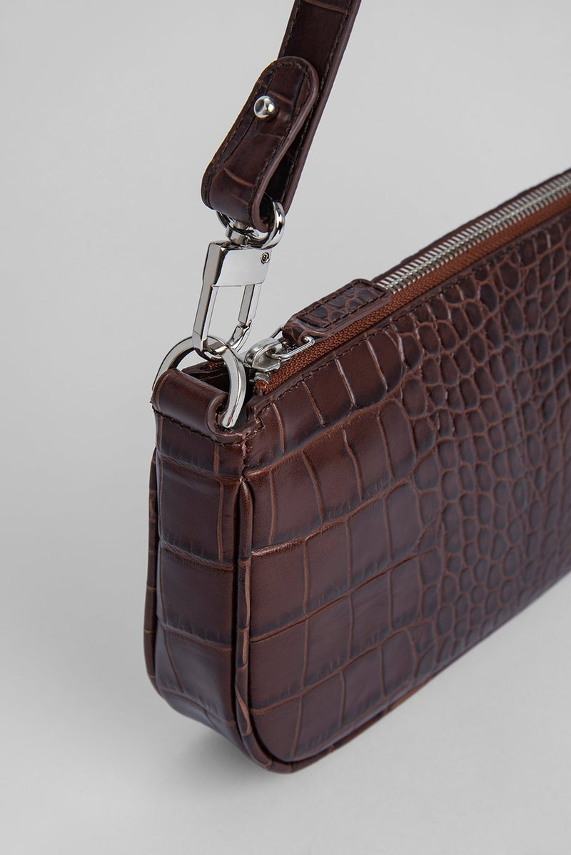 Rachel Croco Embossed Leather Bag