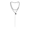 Garnet Pendant Layered Chain Necklace