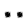 Square Cut Garnet Stud Earrings