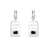 Garnet Tag Hoop Earrings