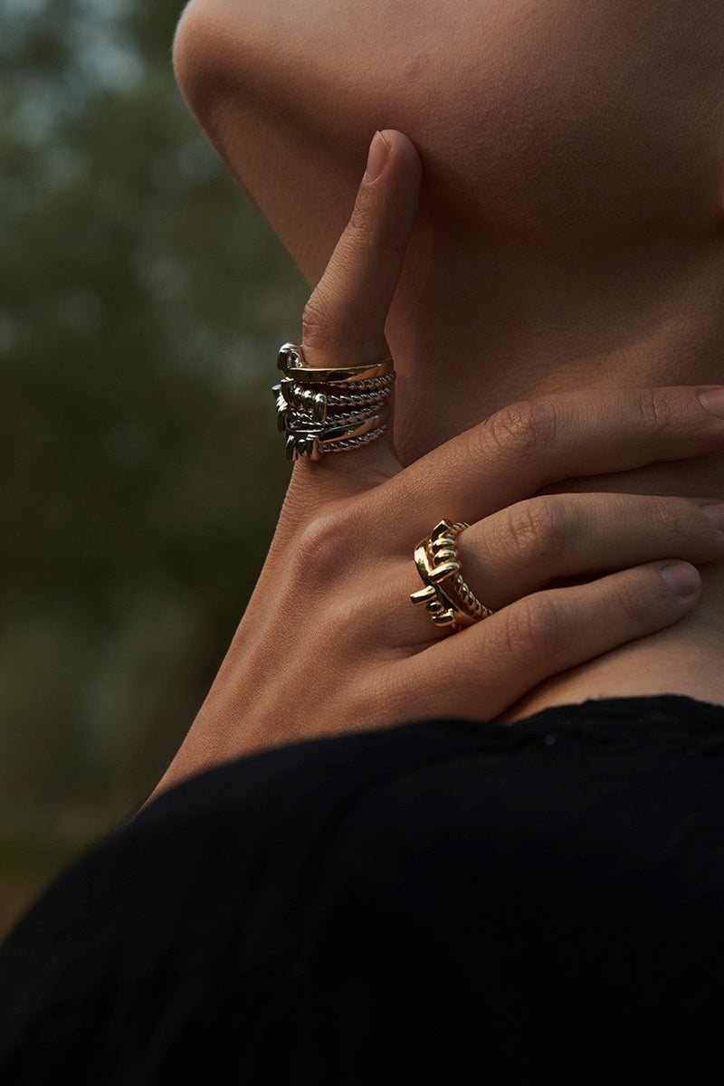 Rope Knot Faux Layered Ring