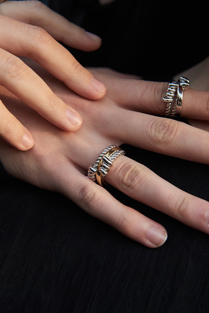 Rope Knot Faux Layered Ring
