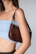 Rachel Croco Embossed Leather Bag