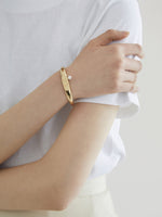 Flat Front Cuff Bracelet with Pearl