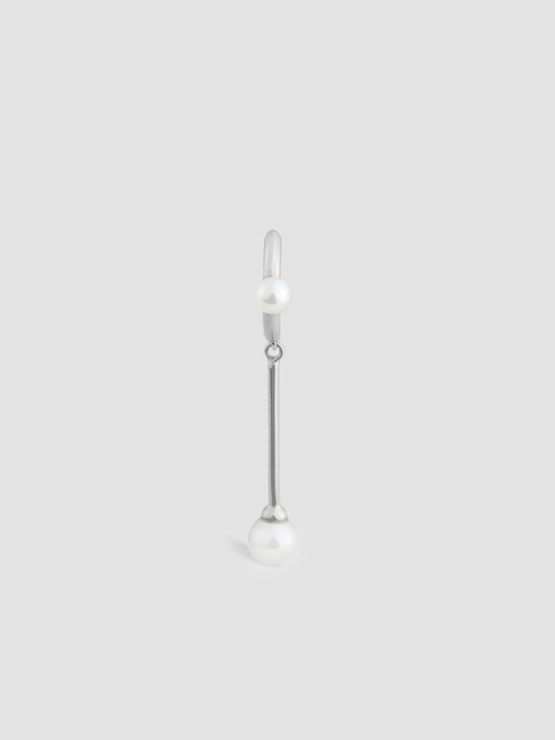 Hoop Bar Single Earring with Pearls