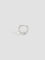 Singe Two-Pearl Huggie Earring