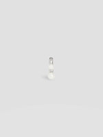 Singe Two-Pearl Huggie Earring