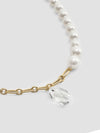 Asymmetric Pearl and Chain Necklace