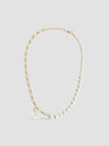 Asymmetric Pearl and Chain Necklace