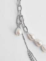 Layered Pearl Chain Stitching Necklace