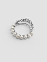 Pearl Ring with Chain