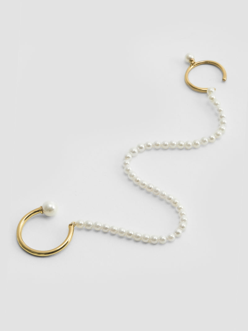 Pearl Linked Duo Rings