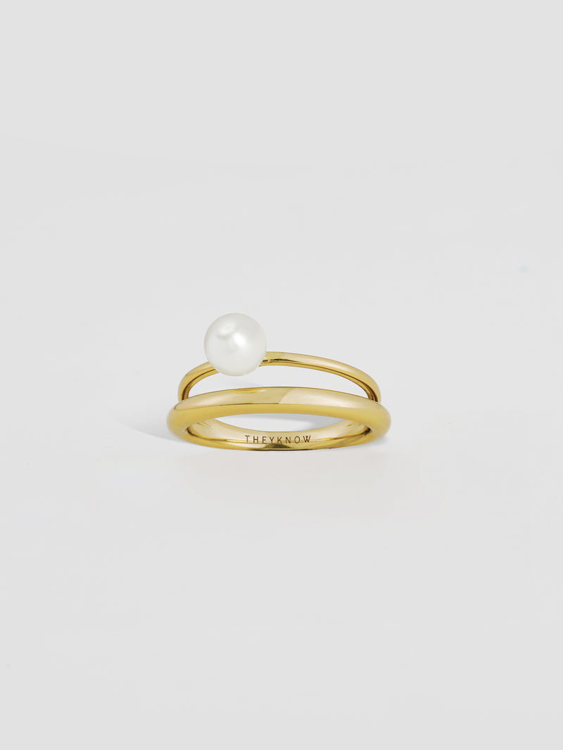 Double Layer Pearl Ring