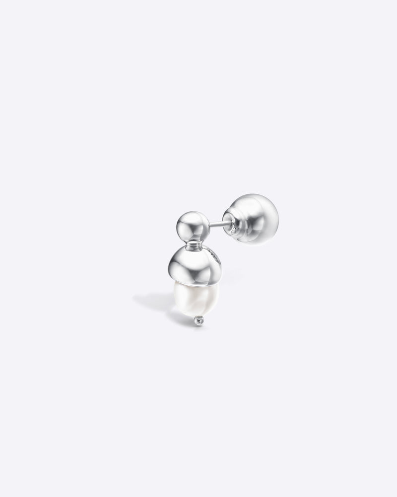 Pearl Acorn Single Drop Earring