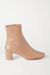 Sofia Nude Leather Ankle Boots